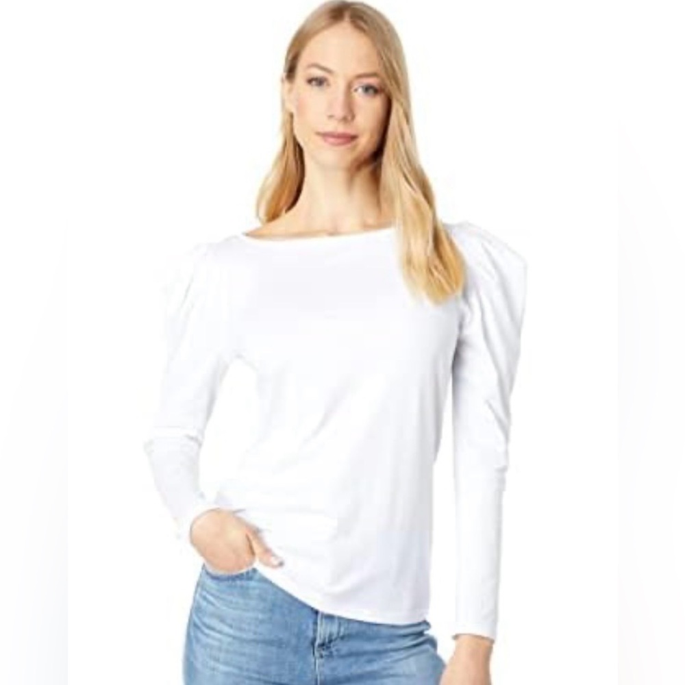 AG Adriano Goldschmied *NWT* GRACE white long sleeve top. Chic. Size Small.